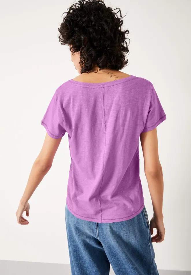 Hush Tops and Tshirts Women Slim VNeck TShirt Mid Purple