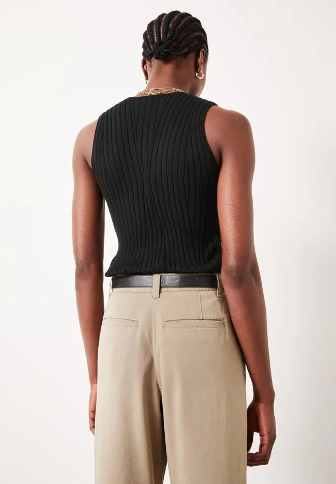 Hush Tops and Tshirts Women Suri Knitted Rib Vest Top Black