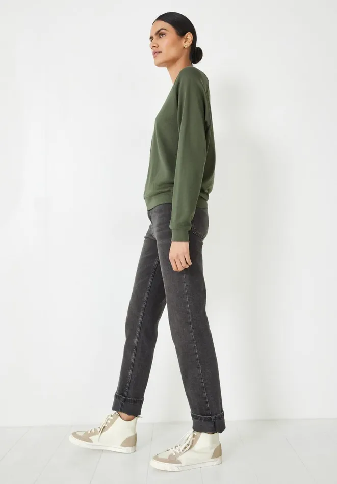 Hush Tops and Tshirts Women Tilda Long Sleeve Cotton Top Khaki Hush Tops and Tshirts Women Tilda Long Sleeve Cotton Top Khaki
