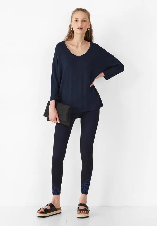Hush Tops and Tshirts Women V Neck Jersey Top Midnight