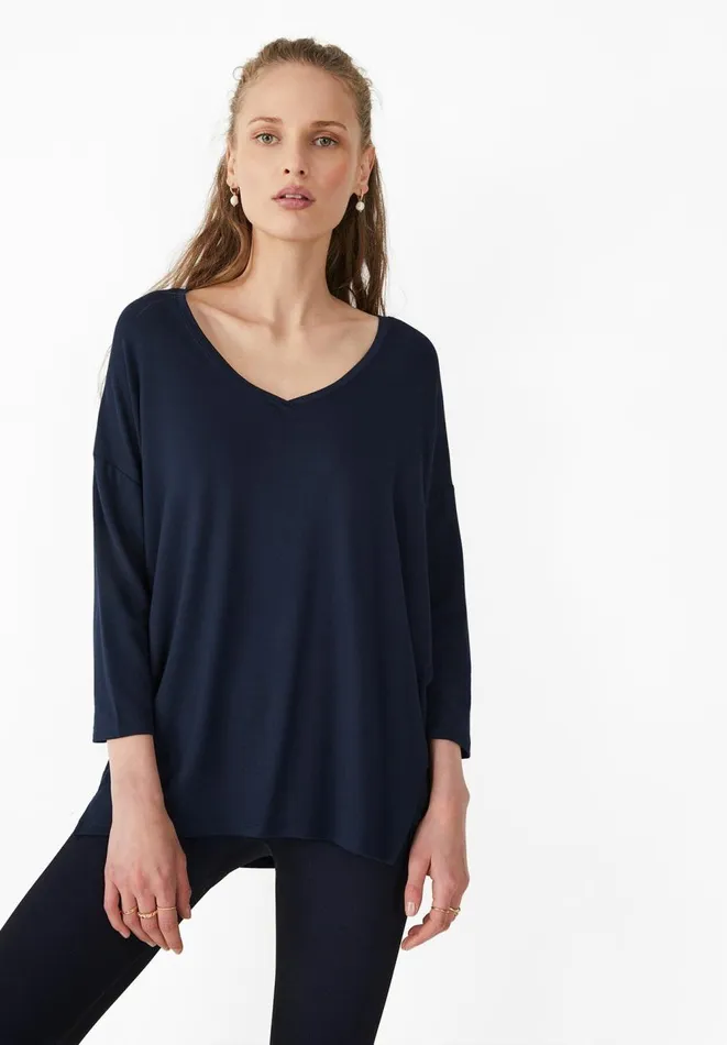 Hush Tops and Tshirts Women V Neck Jersey Top Midnight