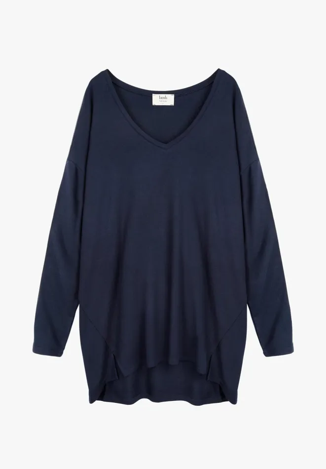 Hush Tops and Tshirts Women V Neck Jersey Top Midnight