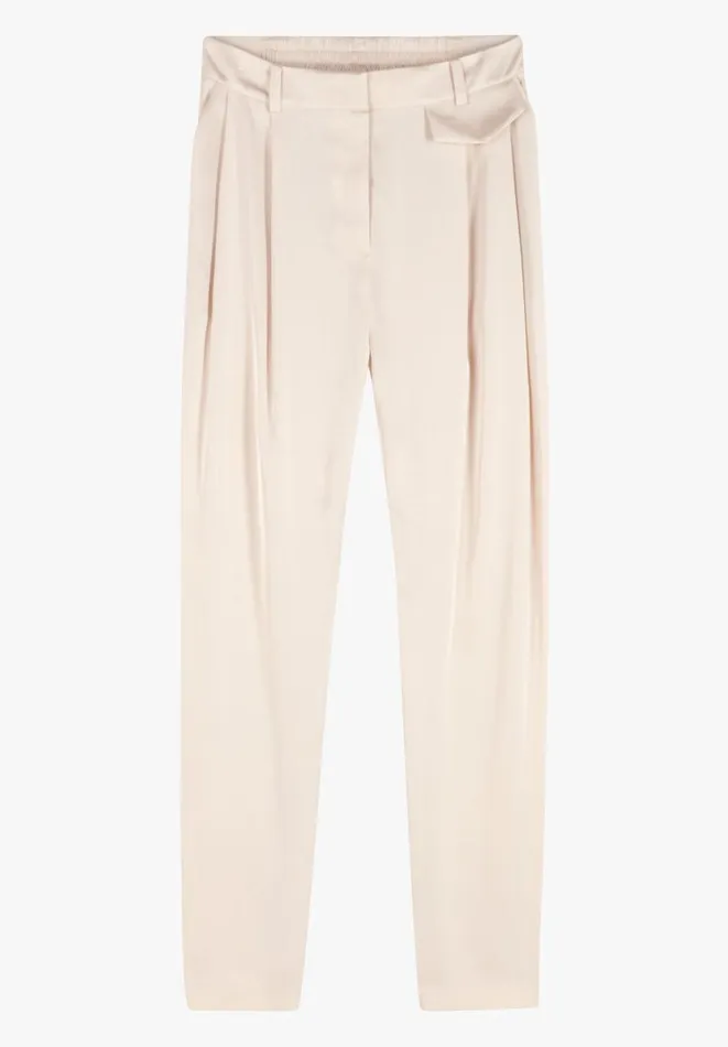 Hush Trousers Women Carine Wide Leg Satin Trousers Ecru