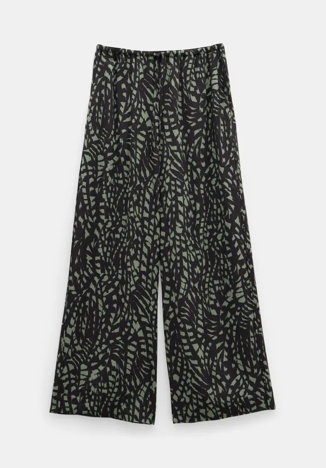 Hush Trousers Women Layla Print Tie Waist Trousers Charcoal Mark