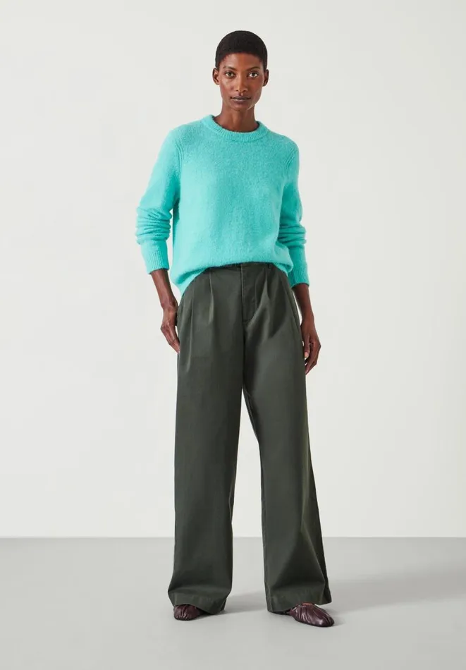 Hush Trousers Women Lya Cotton Chino Trouser Dark Khaki