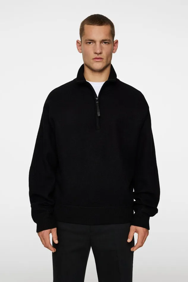 JLindeberg Knitwear Men Bon Boiled Wool Quarter Zip