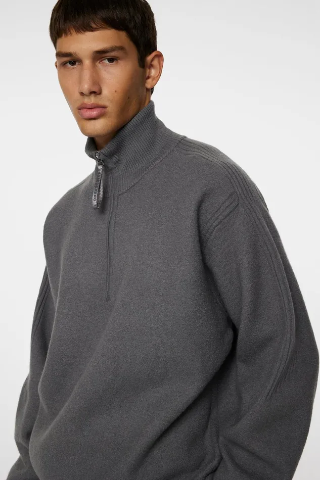 JLindeberg Knitwear Men Bon Boiled Wool Quarter Zip