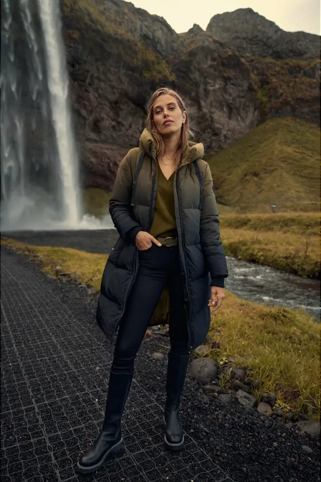 Jackets and Coats MMNova Dip Dye Down Coat Fir Green 8211 MOS MOSH Women