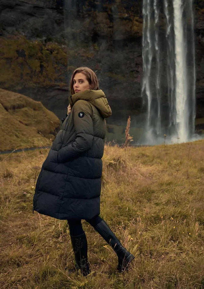 Jackets and Coats MMNova Dip Dye Down Coat Fir Green 8211 MOS MOSH Women
