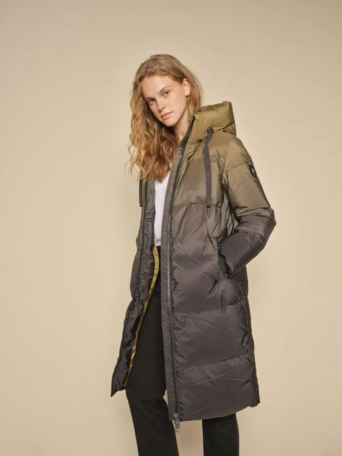 Jackets and Coats MMNova Dip Dye Down Coat Fir Green 8211 MOS MOSH Women