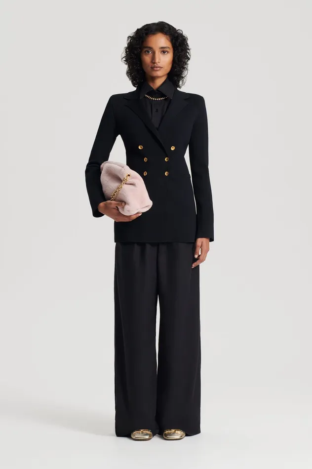 Jackets CREPE KNIT GOLD BUTTON JACKET BLACK Scanlan Theodore Women