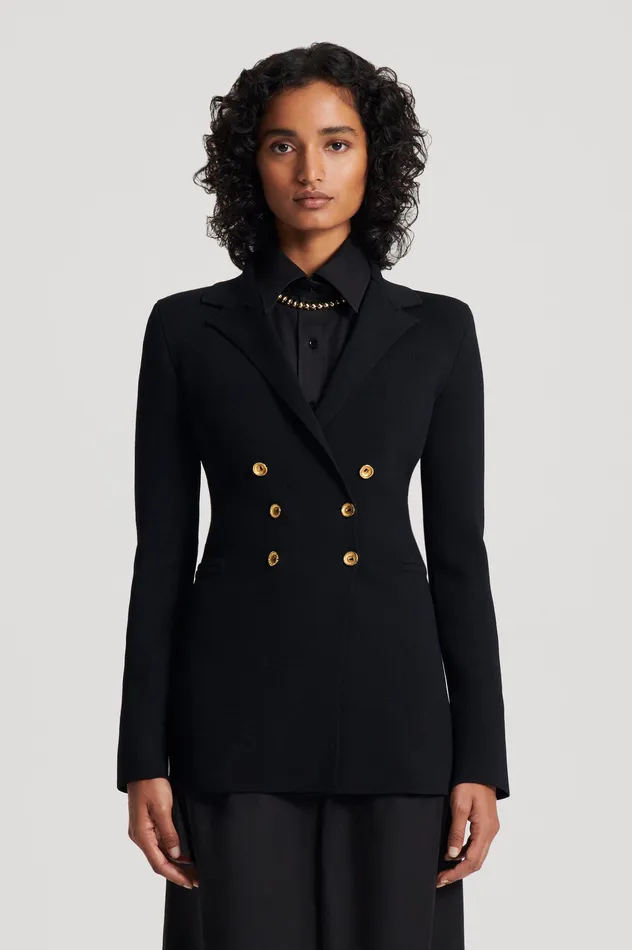 Jackets CREPE KNIT GOLD BUTTON JACKET BLACK Scanlan Theodore Women