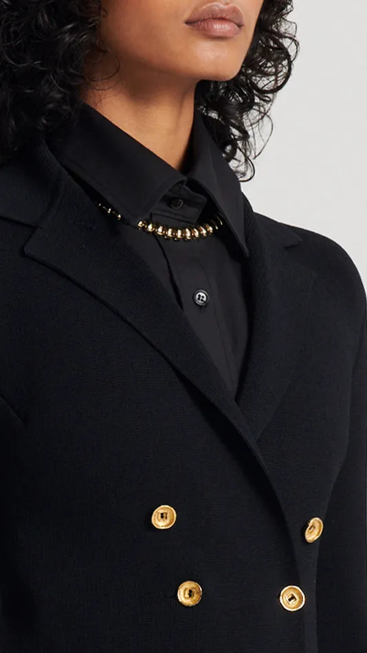 Jackets CREPE KNIT GOLD BUTTON JACKET BLACK Scanlan Theodore Women