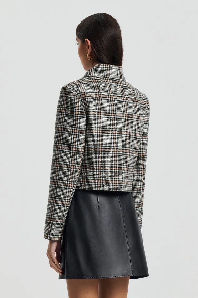 Jackets Scanlan Theodore Women PLAID ZIP JACKET BLACKWHITE