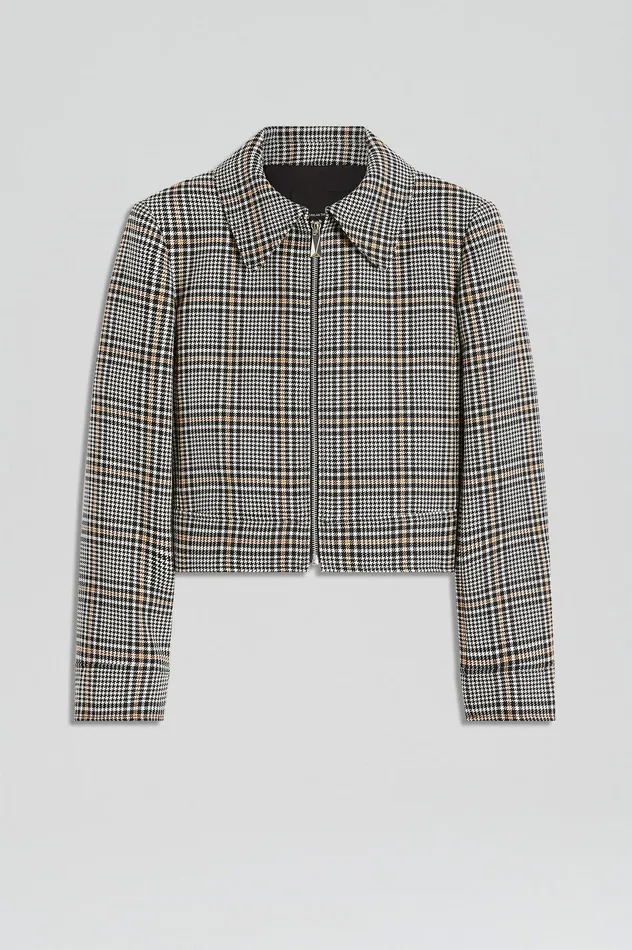Jackets Scanlan Theodore Women PLAID ZIP JACKET BLACKWHITE