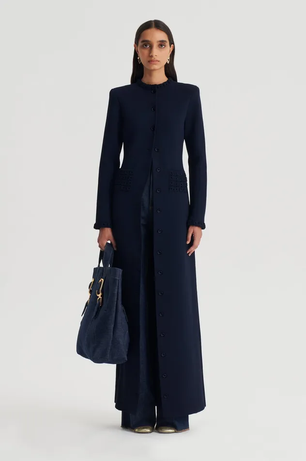Jackets Women CREPE KNIT DAISY COAT NAVY Scanlan Theodore