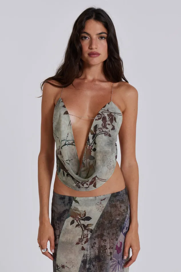 Jaded London Shop Asteria Backless Top in Grey Women Tops