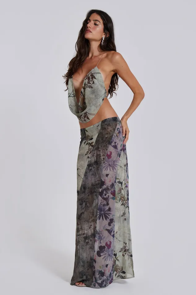 Jaded London Shop Asteria Backless Top in Grey Women Tops
