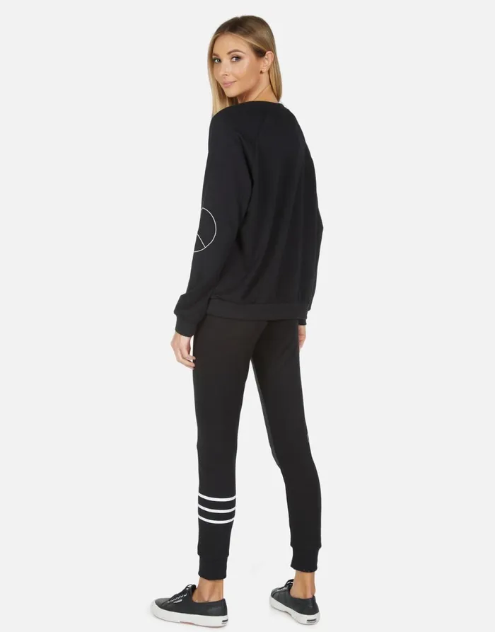 Jess Lipstick Peace Black Women039s Lauren Moshi Long Sweatpants
