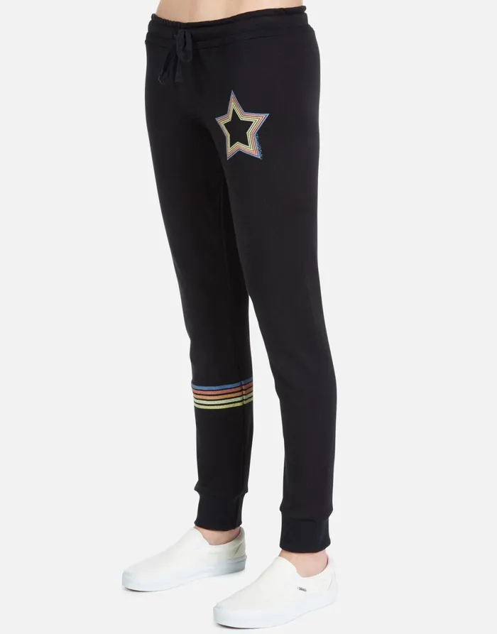 Jess Rainbow Star Black Women039s Lauren Moshi Long Sweatpants