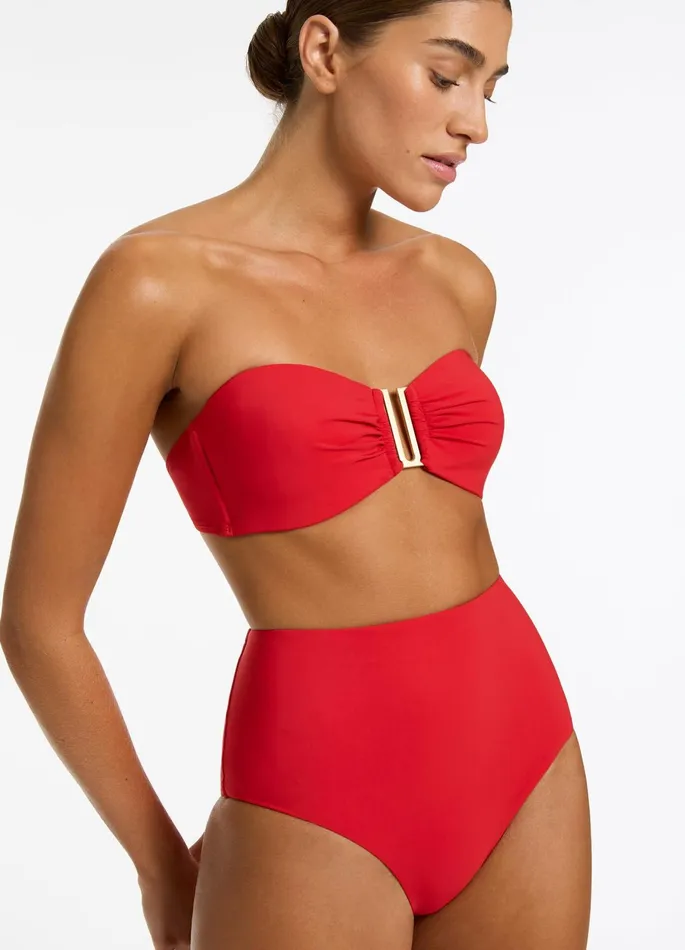 Jetset Bandeau Bikini Top Rosso Women JETS Australia Bandeau Bikini Tops