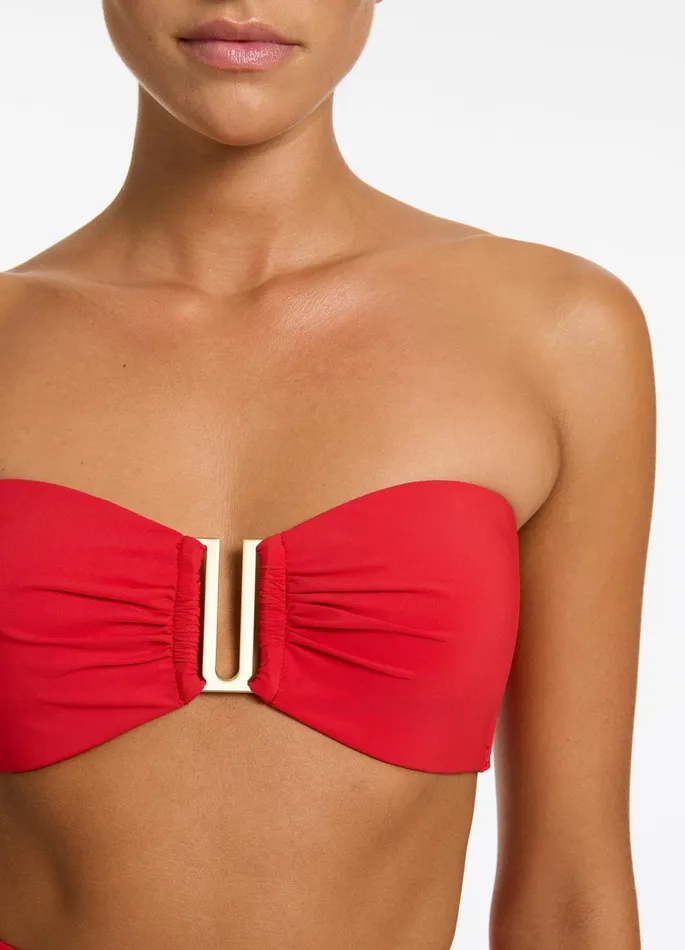 Jetset Bandeau Bikini Top Rosso Women JETS Australia Bandeau Bikini Tops
