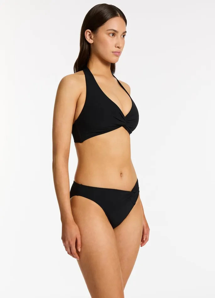 Jetset DDD Twist Front Bikini Top Black Women JETS Australia Plunge Bikini Tops