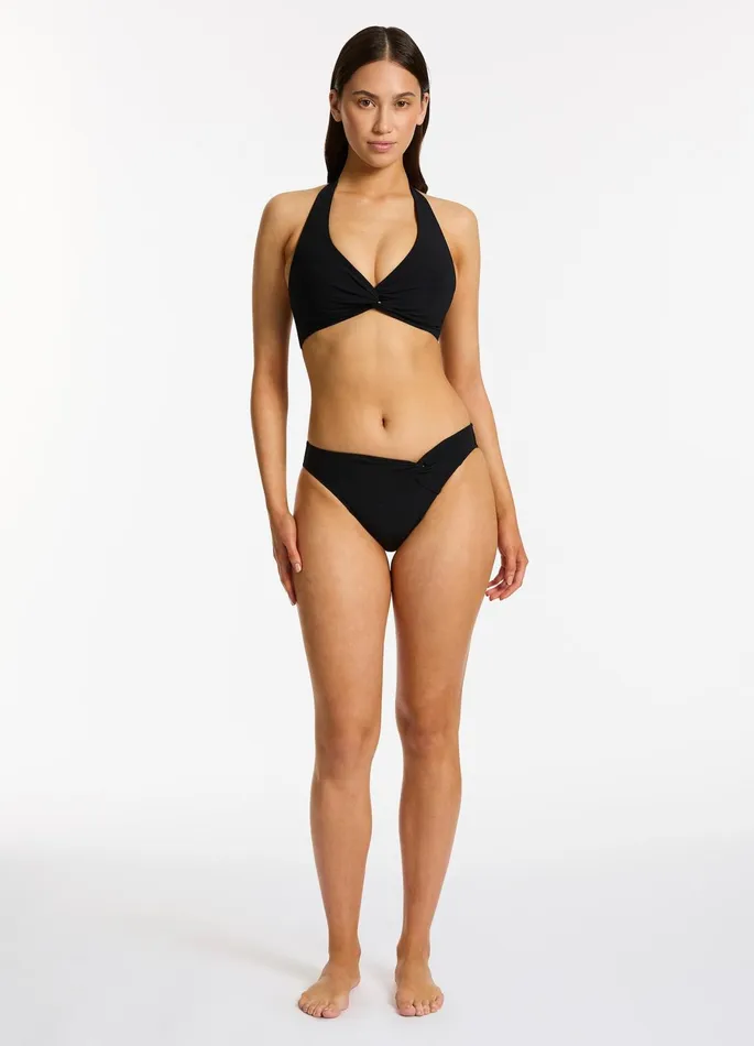 Jetset DDD Twist Front Bikini Top Black Women JETS Australia Plunge Bikini Tops