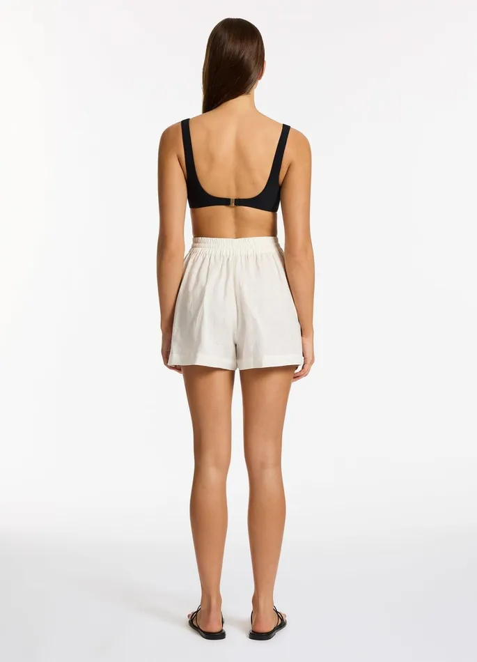 Jetset Elastic Waist Short Cream Women JETS Australia Pants and Shorts