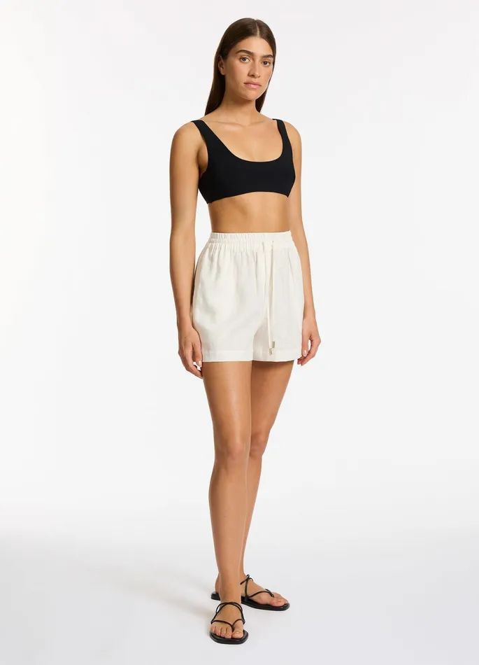Jetset Elastic Waist Short Cream Women JETS Australia Pants and Shorts