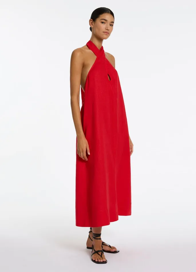 Jetset Low Back Halter Dress Rosso Women JETS Australia Dresses and Kaftans