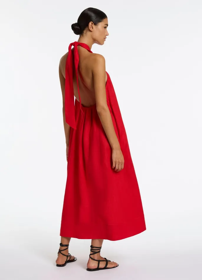 Jetset Low Back Halter Dress Rosso Women JETS Australia Dresses and Kaftans