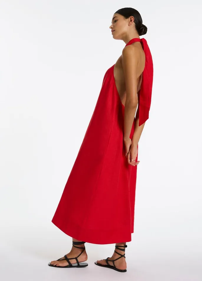 Jetset Low Back Halter Dress Rosso Women JETS Australia Dresses and Kaftans
