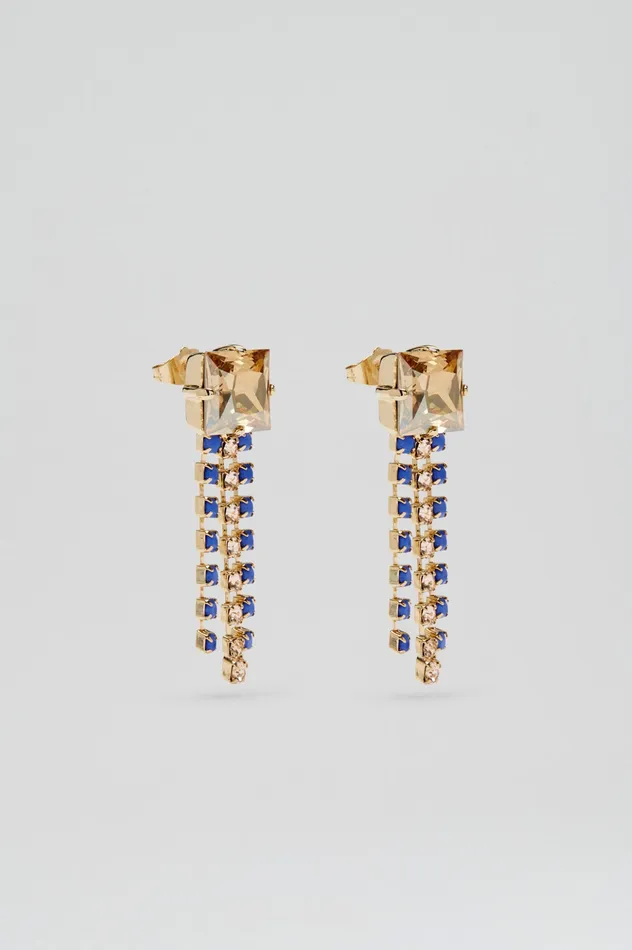 Jewelry Scanlan Theodore Women OPAL STRASS FRINGE EARRINGS CORNFLOWER
