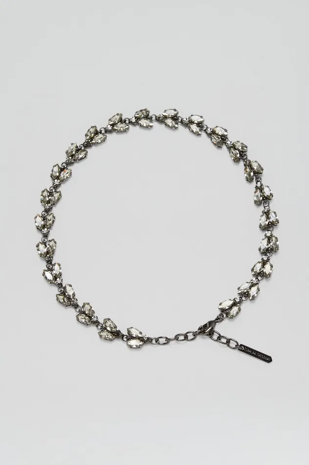 Jewelry Women CRYSTAL LEAF CHOKER BLACKDIAMOND Scanlan Theodore