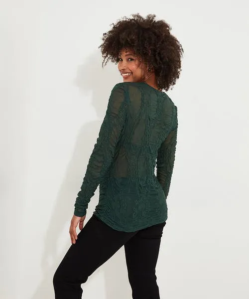 Joebrowns Fabulous Cut Out Detail Top Forest Green Apparel Tops Tunics and Blouses