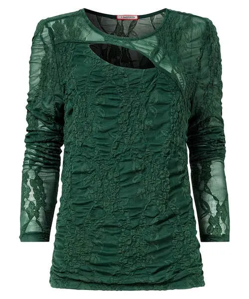 Joebrowns Fabulous Cut Out Detail Top Forest Green Apparel Tops Tunics and Blouses
