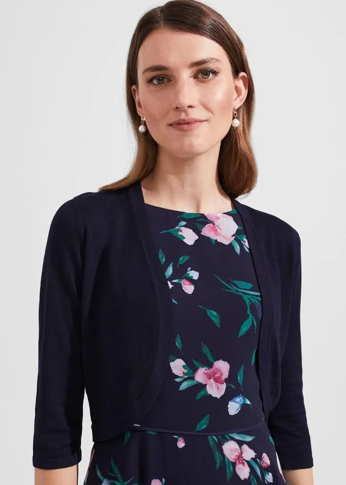 Jumpers and Cardigans Women HOBBS Carrie Bolero Navy Jumpers and Cardigans Women HOBBS Carrie Bolero Navy