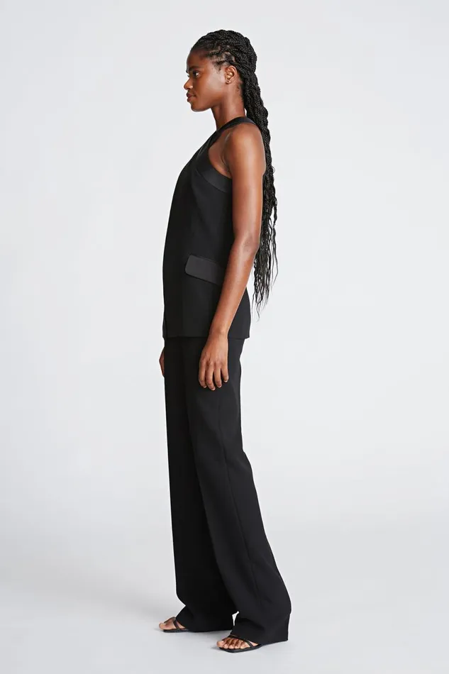 Jumpsuits Women Halston Drew Jumpsuit In CrepeSatin Black Jumpsuits Women Halston Drew Jumpsuit In CrepeSatin Black