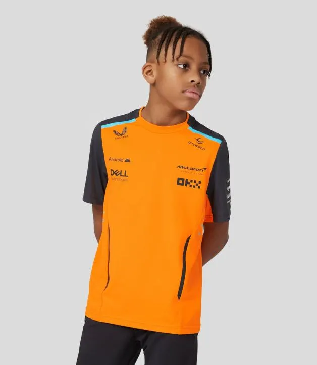 Junior Castore Junior McLaren Official Teamwear Set Up TShirt Formula 1 8211 PapayaPhantom