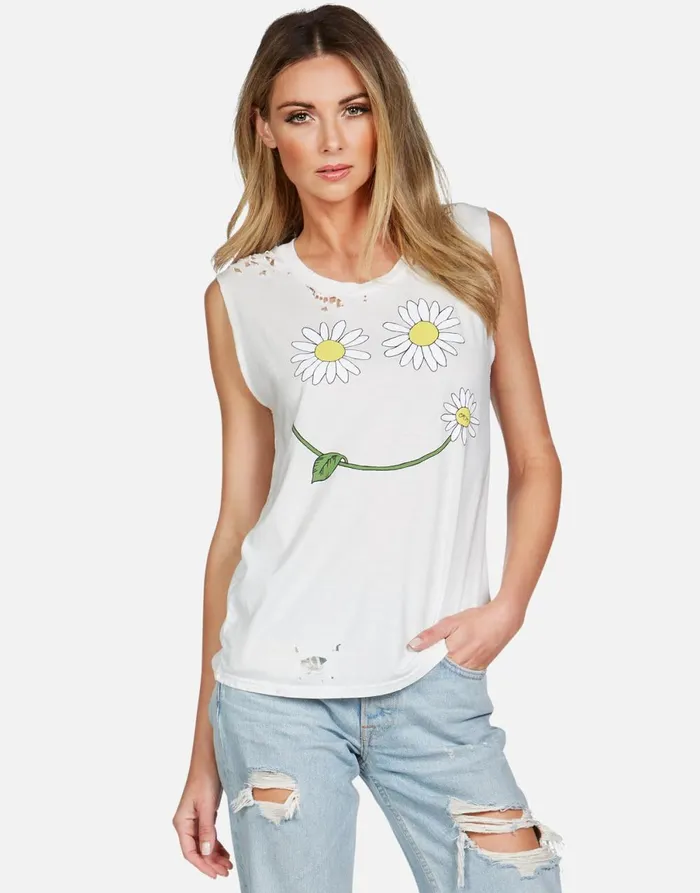 Kel Daisy Happyface Milk Women039s Lauren Moshi Tanks