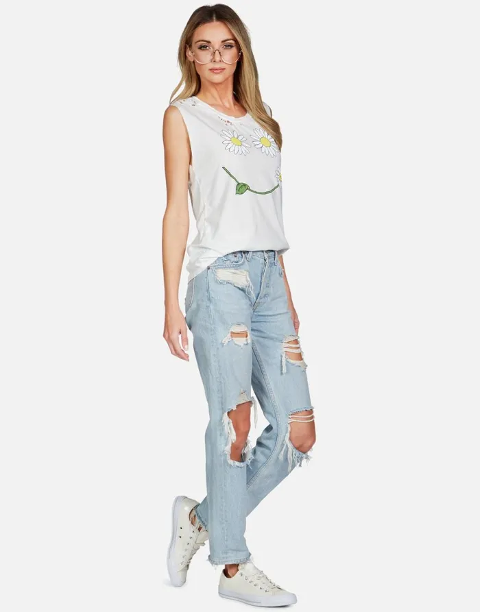 Kel Daisy Happyface Milk Women039s Lauren Moshi Tanks