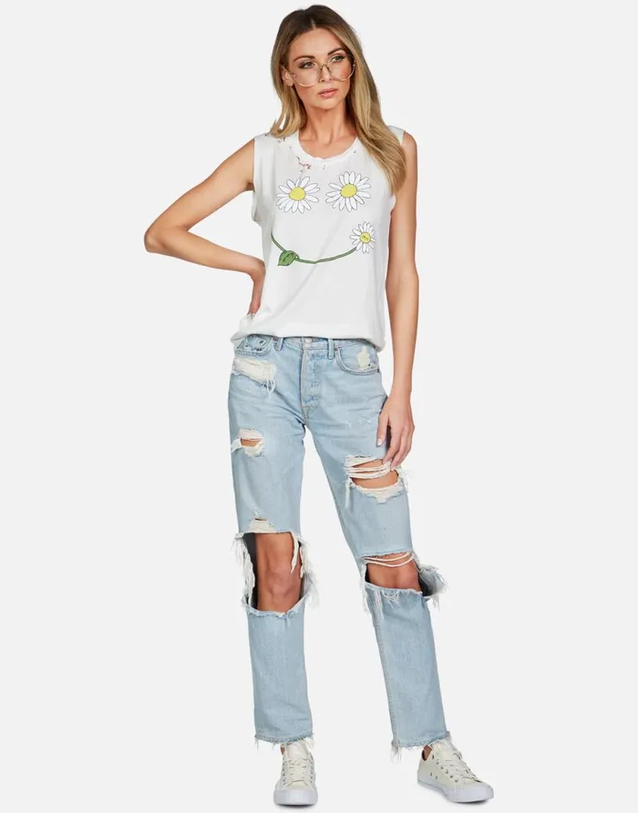 Kel Daisy Happyface Milk Women039s Lauren Moshi Tanks