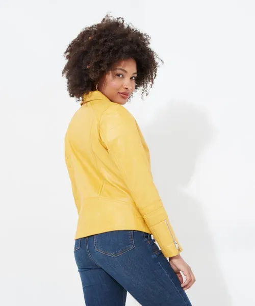 Kiara Leather Jacket Yellow Apparel Coats and Jackets Joebrowns Kiara Leather Jacket Yellow Apparel Coats and Jackets Joebrowns