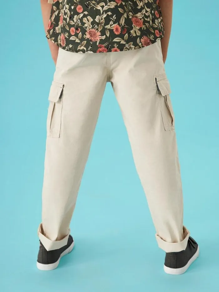 Kids Caleb Cargo Trouser Light Natural White Stuff Trousers