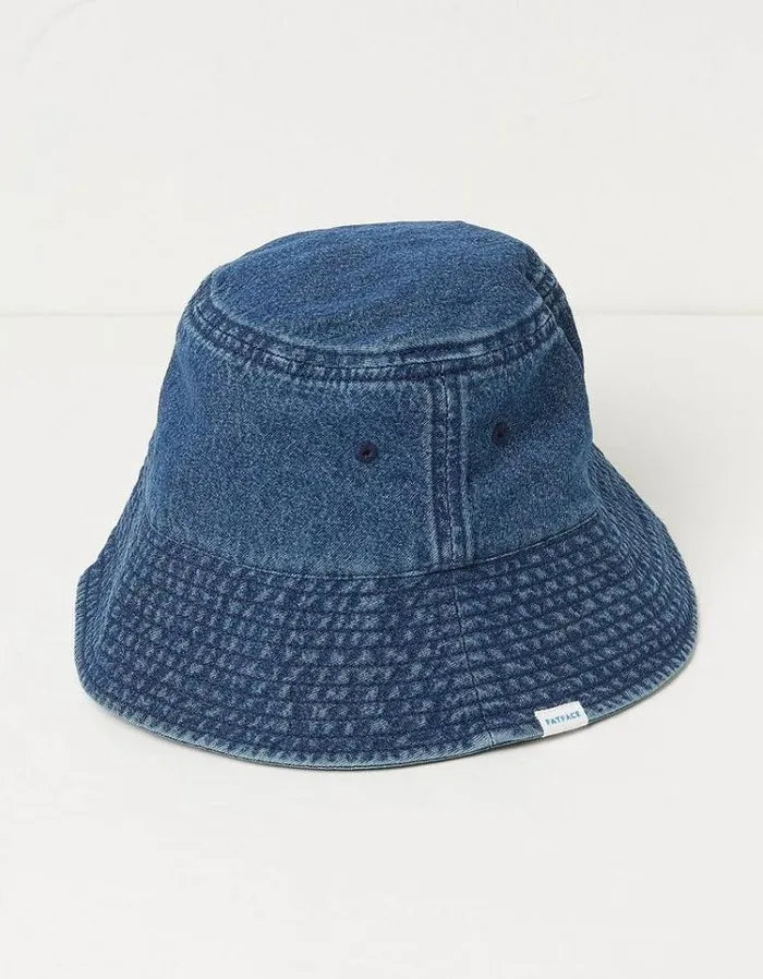 Kids FatFace Accessories Chambray Bucket Hat Denim Blue