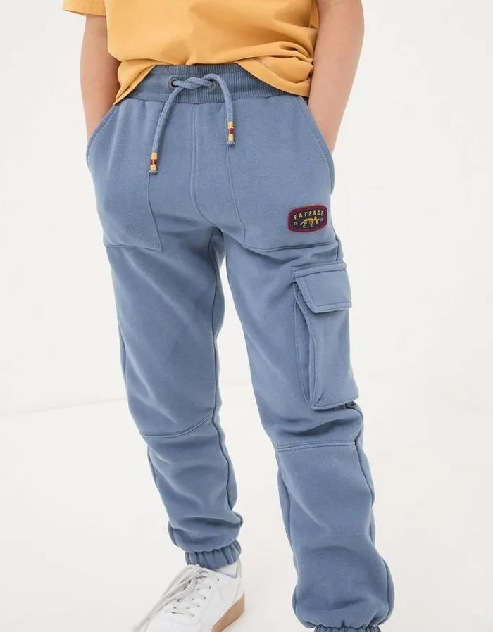 Kids FatFace Jeans and Joggers Seaburn Cargo Jogger Vintage Blue