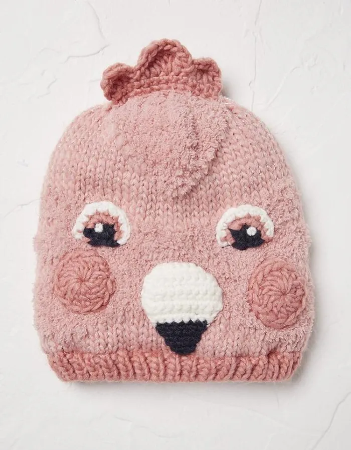 Kids FatFace Kids039 Sale Flossy Flamingo Beanie Deep Rose
