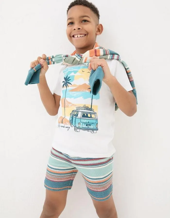 Kids FatFace Mini Me Outfits Trescowe Sweat Short Multi