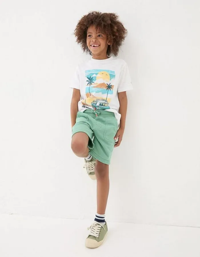 Kids FatFace Shorts Two Pack Sweat Shorts Mint Green
